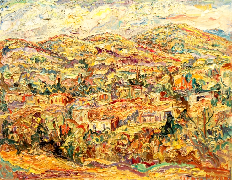 Alfred Morang- Santa Fe Hillside 1949- Matthews Gallery Blog 
